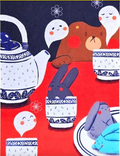 Bunny Tea Set Postcard