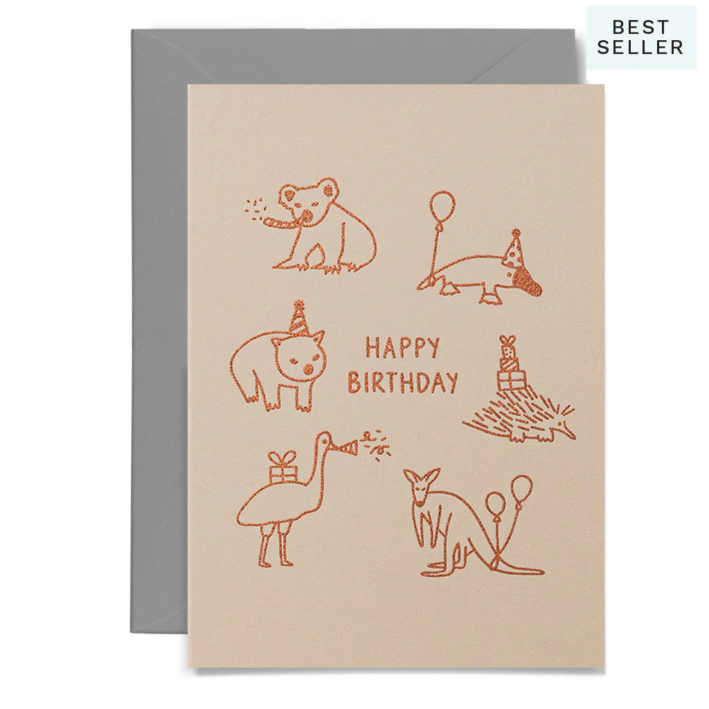 Aussie Animal Happy Birthday Greeting card