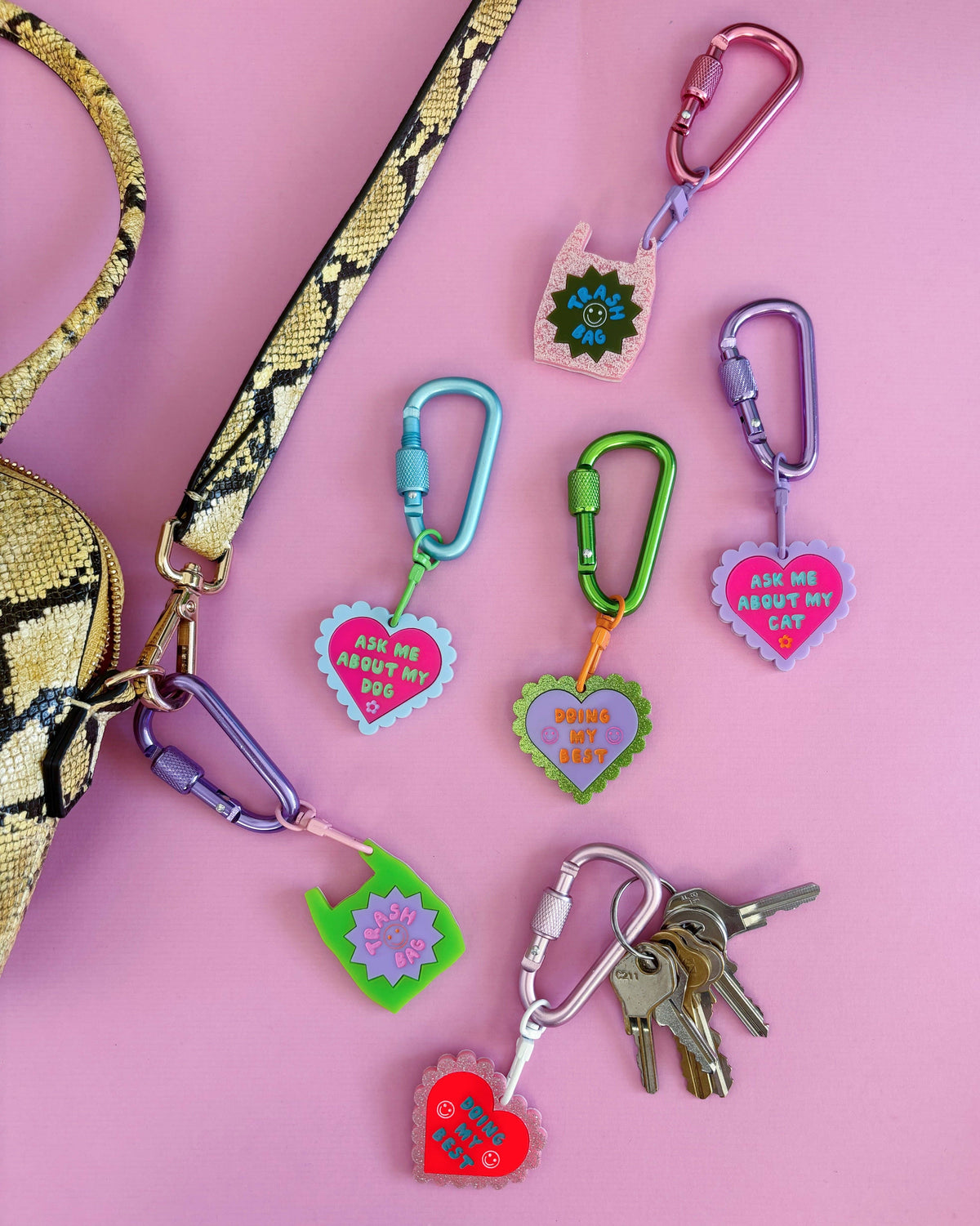 Ask Me About My Cat Carabiner Keyring