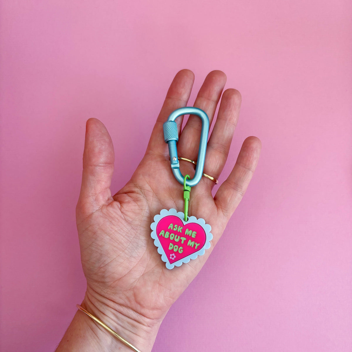 Ask Me About My Dog Carabiner Keyring