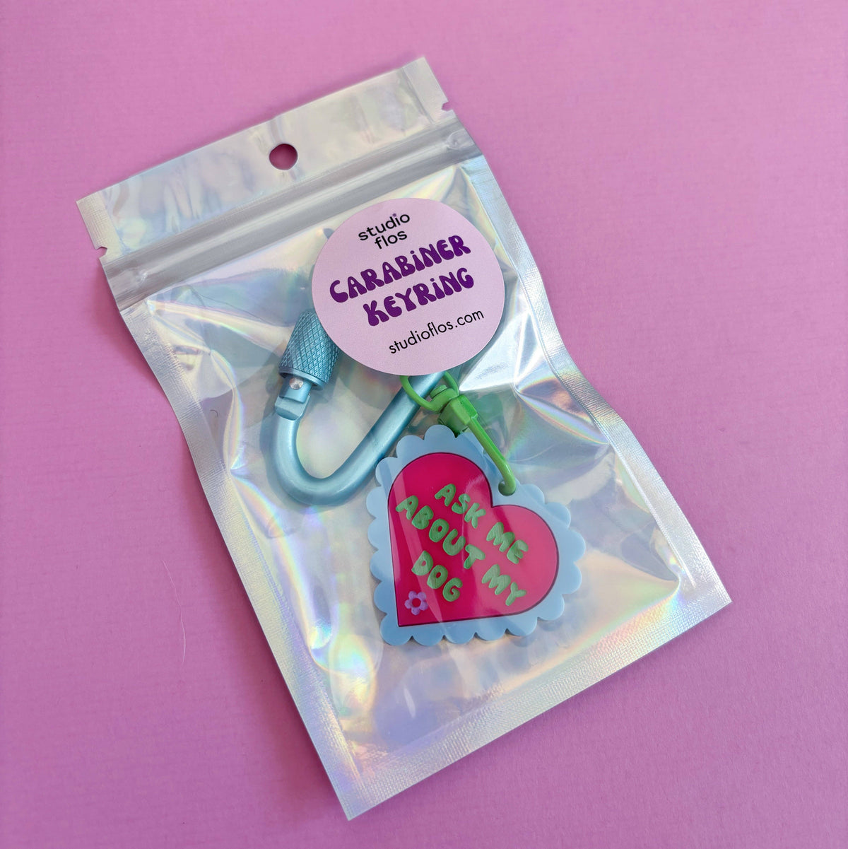 Ask Me About My Dog Carabiner Keyring