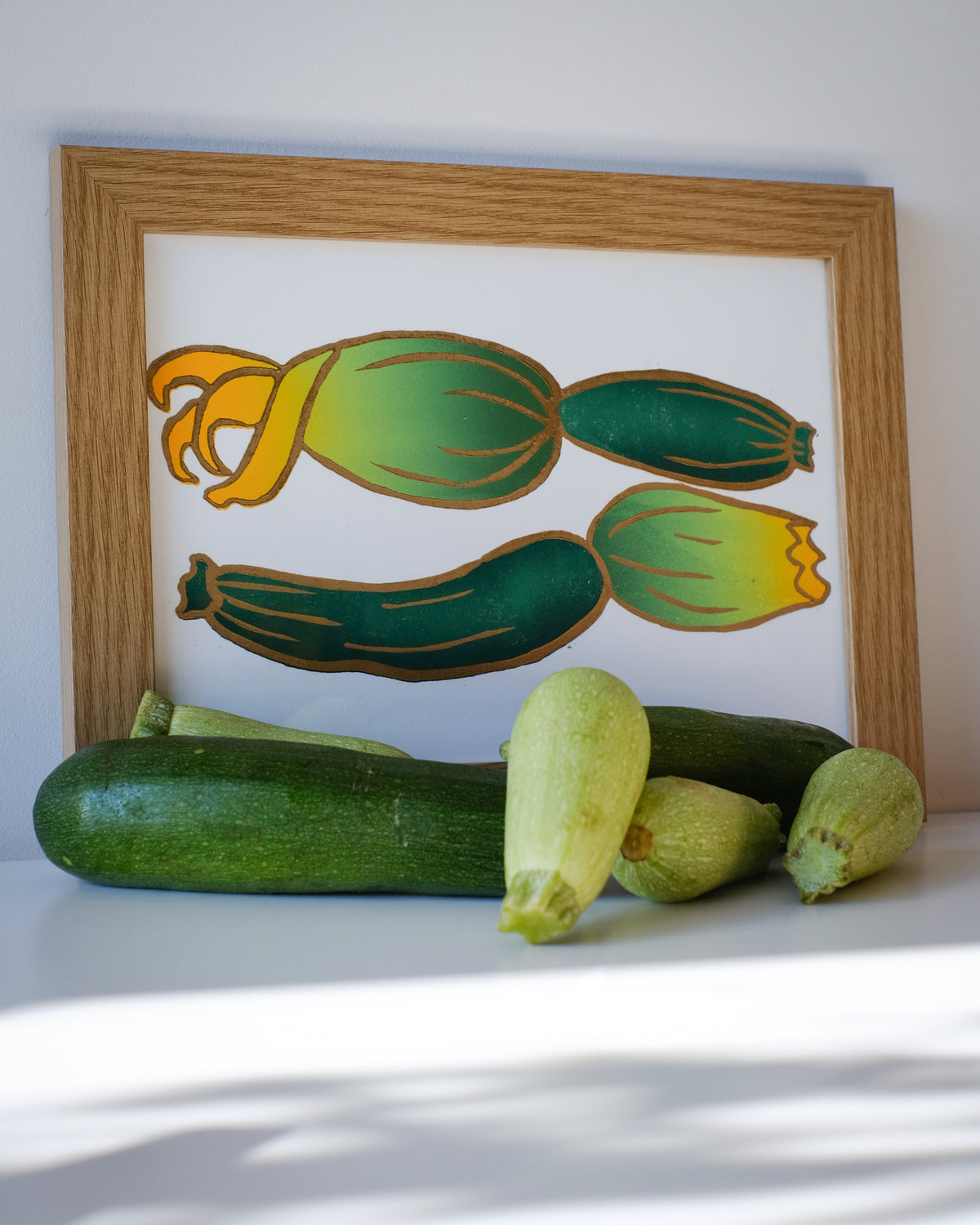 Zucchini fiore with gold