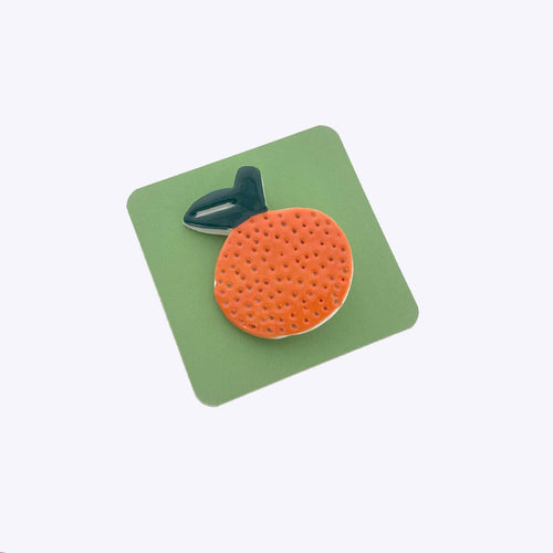 Ceramic Brooch / Lapel Pin: Orange
