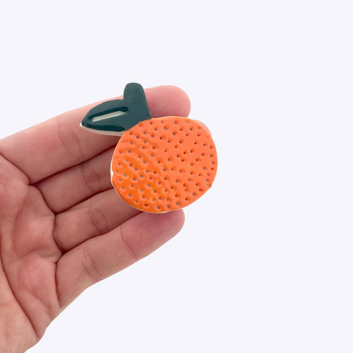 Ceramic Brooch / Lapel Pin: Orange