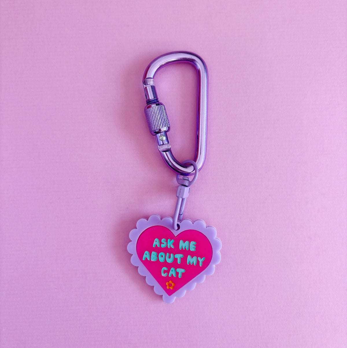 Ask Me About My Cat Carabiner Keyring